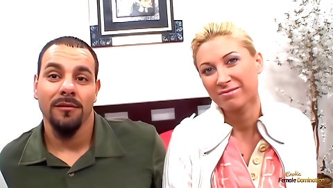 Sexy young blonde fucked by a huge cock