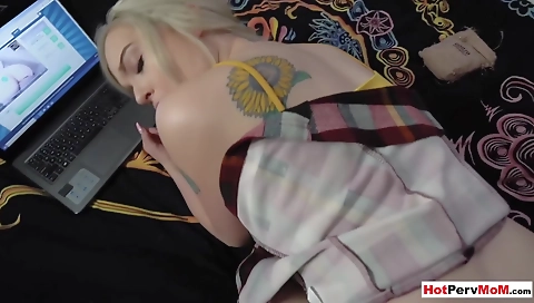 Sultry blonde with huge black cock